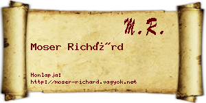 Moser Richárd névjegykártya